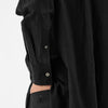 Cotton Silk Lawn Double Pocket Shirt / Black