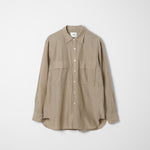 Cotton Silk Lawn Double Pocket Shirt / Greige