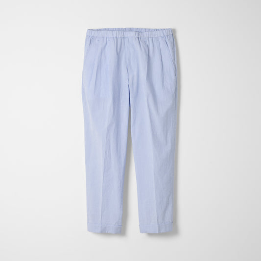Finx Cotton Cordlane Easy Trousers / White x Blue