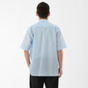 Kyoto-Dyed Ripple Open Collar Shirt / White x Blue