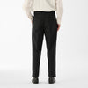 Wool Blend Tropical 2-Out Pleat Trousers / Black
