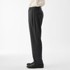 Wool Calmskin Box Pleat Trousers / Grey