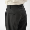 Wool Calmskin Box Pleat Trousers / Grey