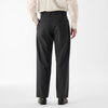 Wool Calmskin Box Pleat Trousers / Grey