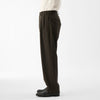 Wool Calmskin Box Pleat Trousers / Khaki
