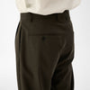 Wool Calmskin Box Pleat Trousers / Khaki