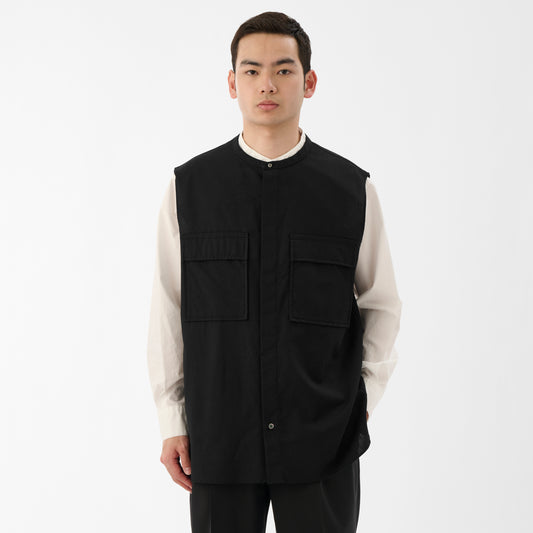 Wool Calmskin Vest / Black
