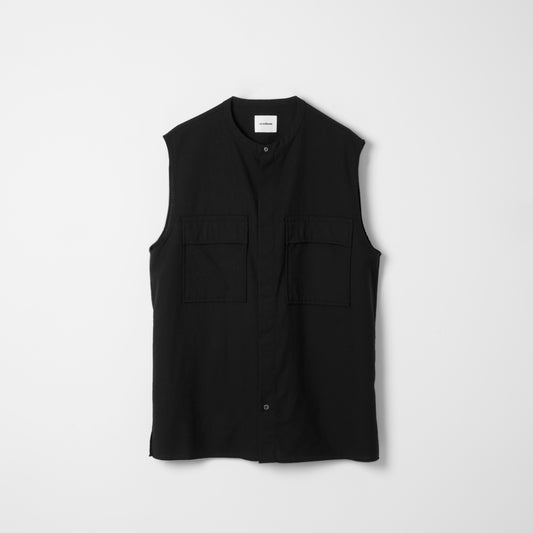 Wool Calmskin Vest / Black