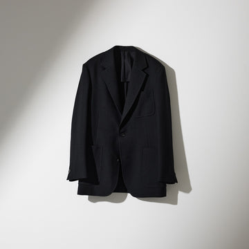 CJK-1 / Single Breasted Jacket -30 Wool Twill -Black