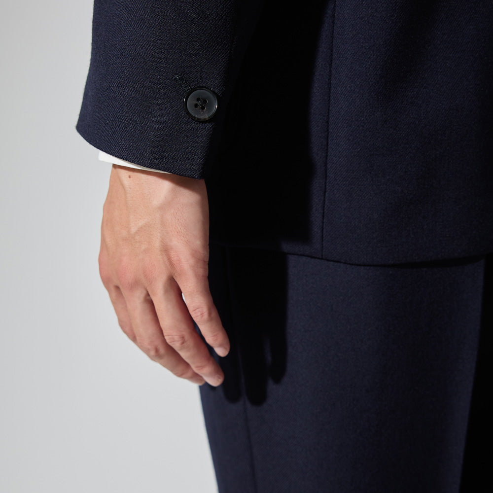 CJK-1 / Single Breasted Jacket -30 Wool Twill -Navy – :colon