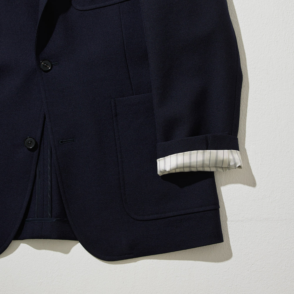 CJK-1 / Single Breasted Jacket -30 Wool Twill -Navy – :colon