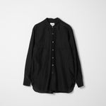 Cotton Silk Lawn Double Pocket Shirt / Black
