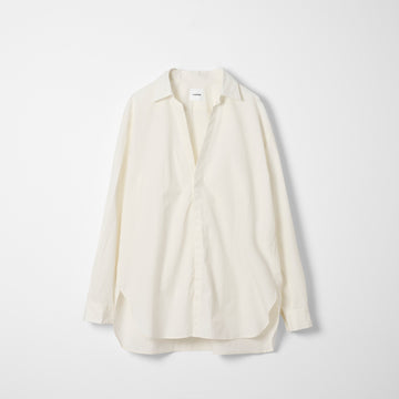 Cotton Broad Modified Skipper Shirt / Ivory