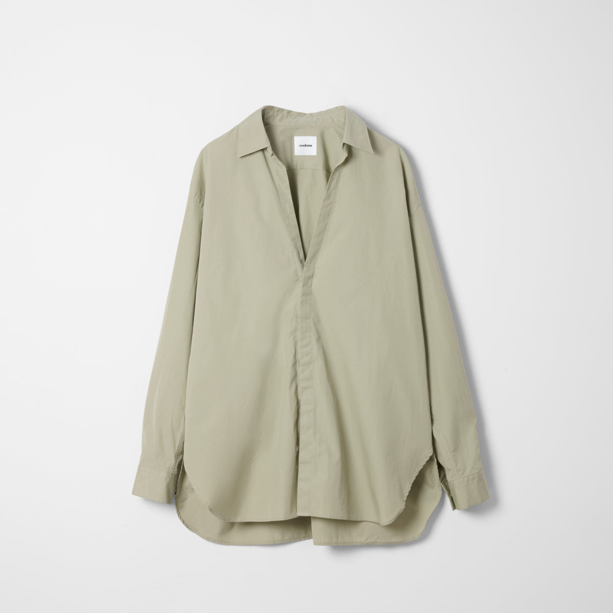 Cotton Broad Modified Skipper Shirt / Light Khaki