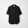 Cotton Silk Twill Double Pocket Shirt / Black
