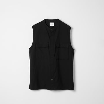 Wool Calmskin Vest / Black