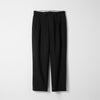 Wool Calmskin Box Pleat Trousers / Black