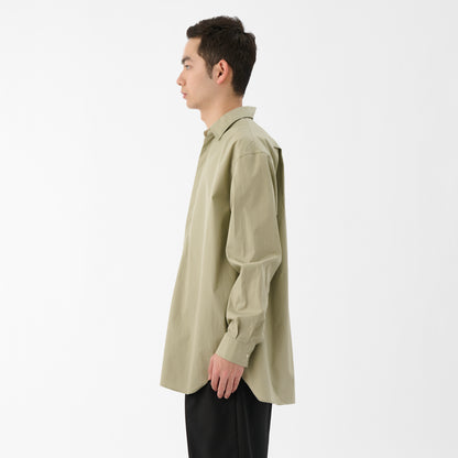 Cotton Broad Modified Skipper Shirt / Light Khaki