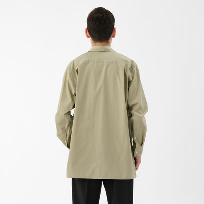 Cotton Broad Modified Skipper Shirt / Light Khaki