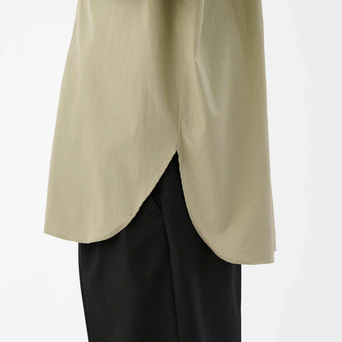Cotton Broad Modified Skipper Shirt / Light Khaki
