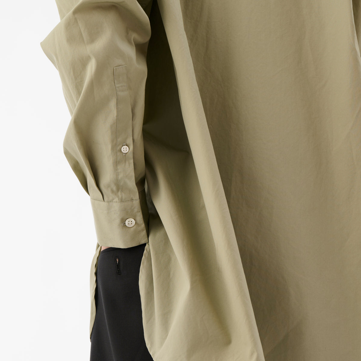 Cotton Broad Modified Skipper Shirt / Light Khaki