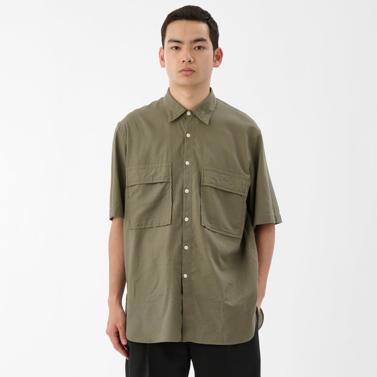 CSH-15 / CS Twill / Khaki / 半袖ダブルポケットシャツ