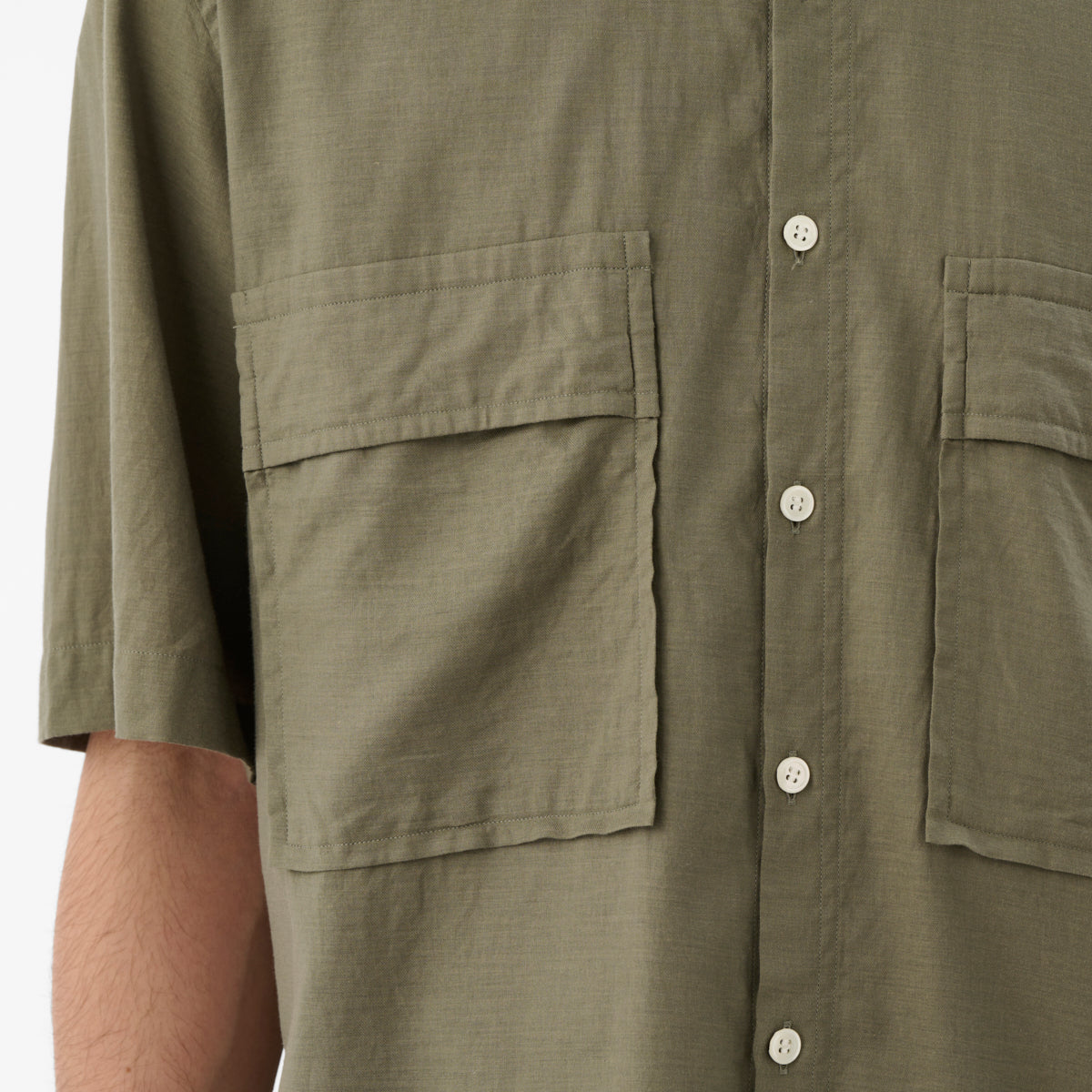 CSH-15 / CS Twill / Khaki / 半袖ダブルポケットシャツ