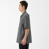 Kyoto-Dyed Ripple Open Collar Shirt / Black x White
