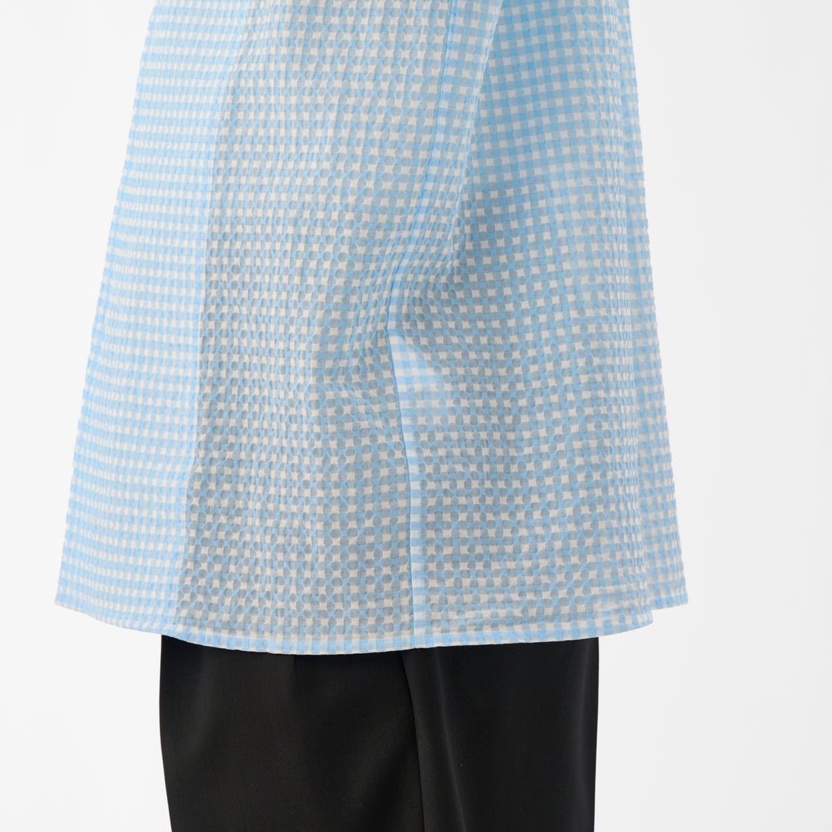 CSH-28 / Kyoto Ripple / Lt.Blue x White / 半袖オープンカラーシャツ