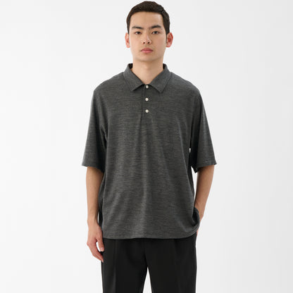 2/72 Wooljersey Poloshirt / Grey