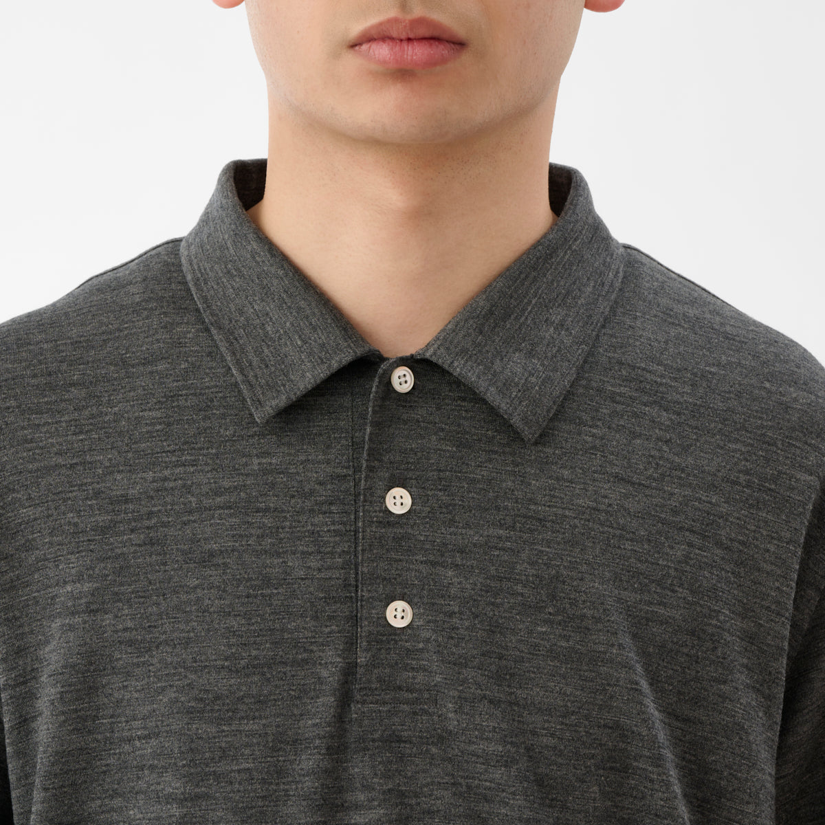 2/72 Wooljersey Poloshirt / Grey