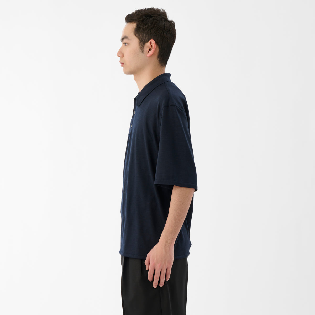 2/72 Wooljersey Poloshirt / Navy