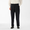 Wool Blend Tropical 2-Out Pleat Trousers / Navy