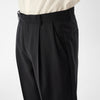 Wool Blend Tropical 2-Out Pleat Trousers / Navy