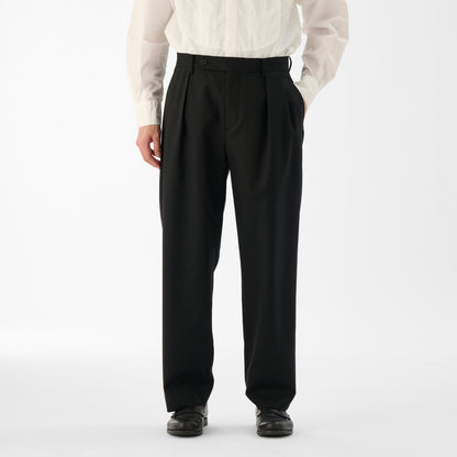 CPT-17  / Wool Clamskin / Black / ボックスプリーツ パンツ