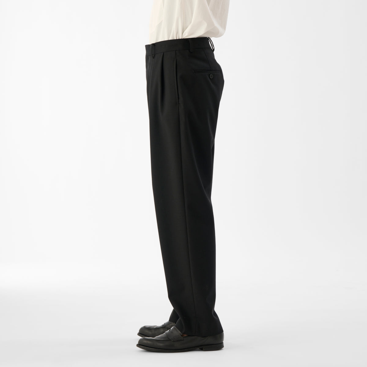 CPT-17  / Wool Clamskin / Black / ボックスプリーツ パンツ