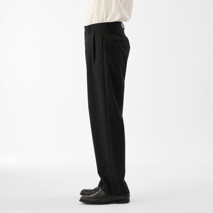 CPT-17  / Wool Clamskin / Black / ボックスプリーツ パンツ
