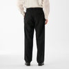 Wool Calmskin Box Pleat Trousers / Black