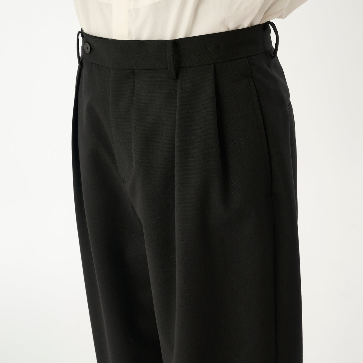 CPT-17  / Wool Clamskin / Black / ボックスプリーツ パンツ