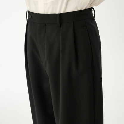 CPT-17  / Wool Clamskin / Black / ボックスプリーツ パンツ