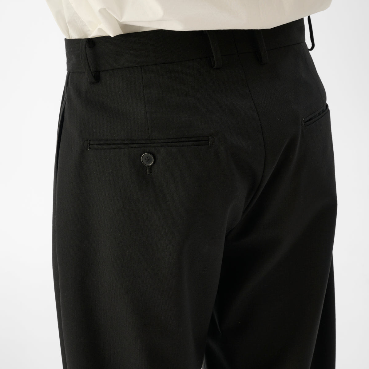 CPT-17  / Wool Clamskin / Black / ボックスプリーツ パンツ