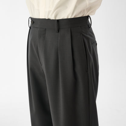 CPT-17  / Wool Clamskin / Grey / ボックスプリーツ パンツ