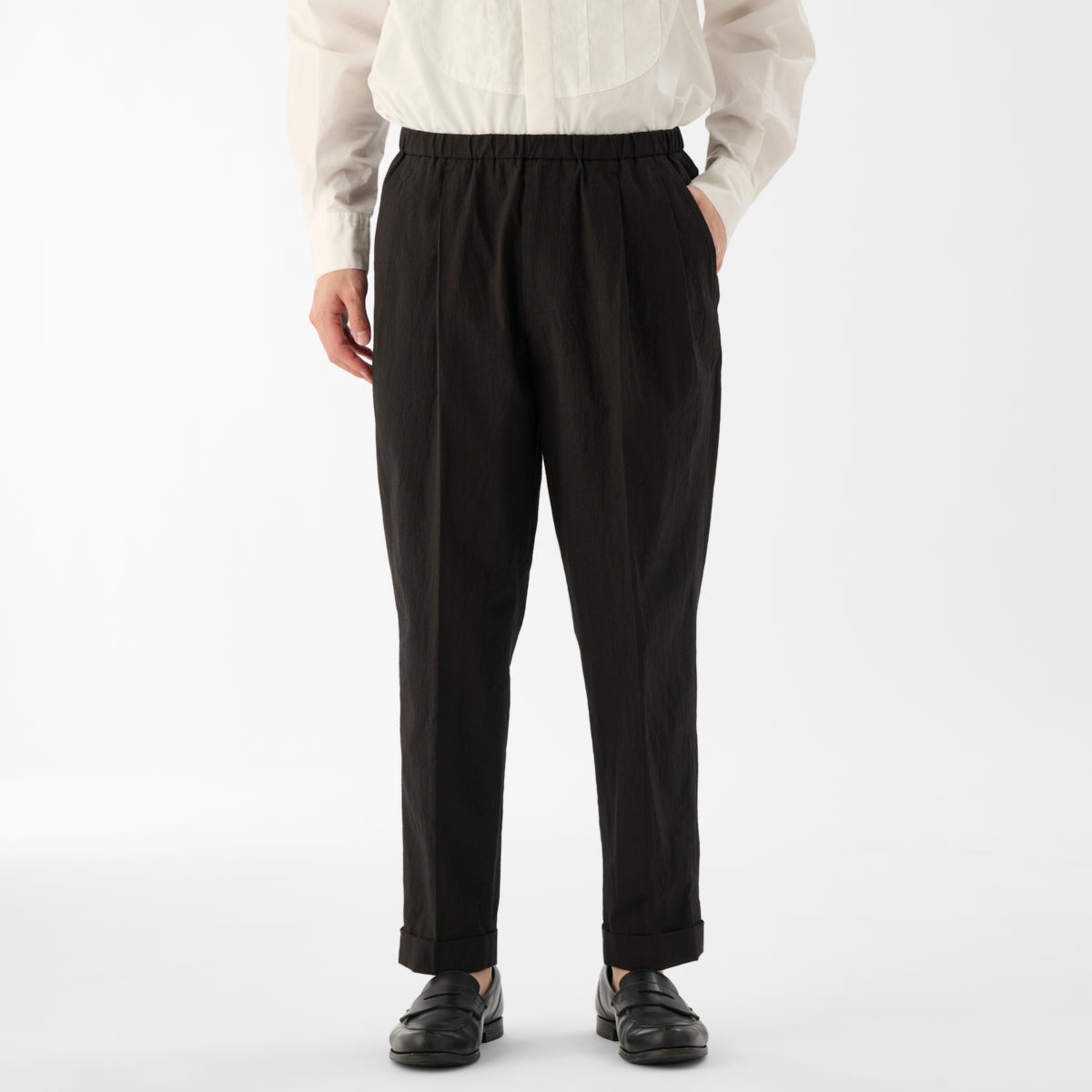 Finx Cotton Cordlane Easy Trousers / Black