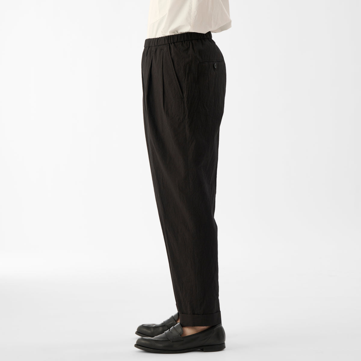 Finx Cotton Cordlane Easy Trousers / Black