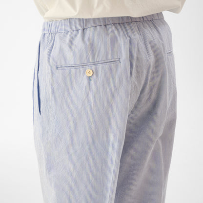Finx Cotton Cordlane Easy Trousers / White x Blue