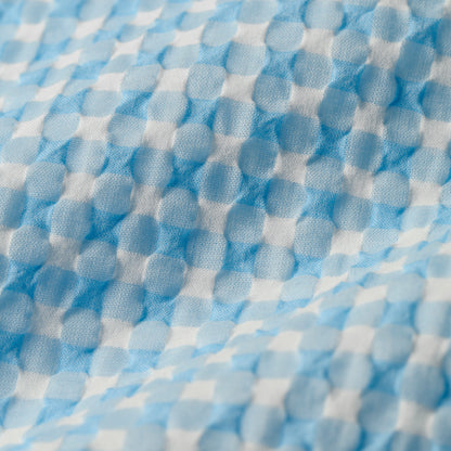 CSH-28 / Kyoto Ripple / Lt.Blue x White / 半袖オープンカラーシャツ