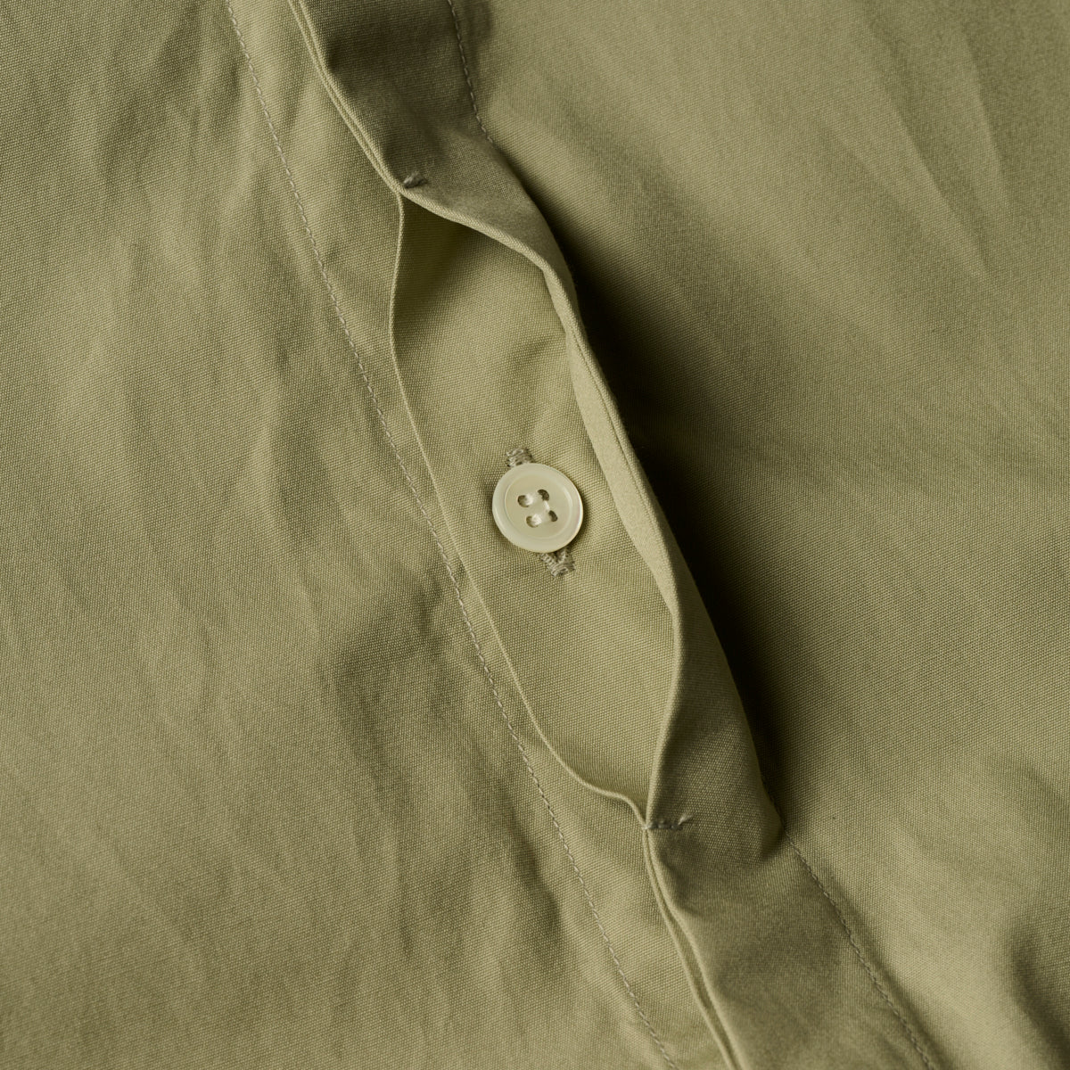 Cotton Broad Modified Skipper Shirt / Light Khaki