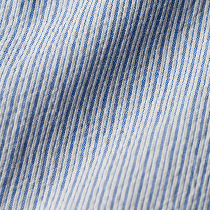 Finx Cotton Cordlane Easy Trousers / White x Blue